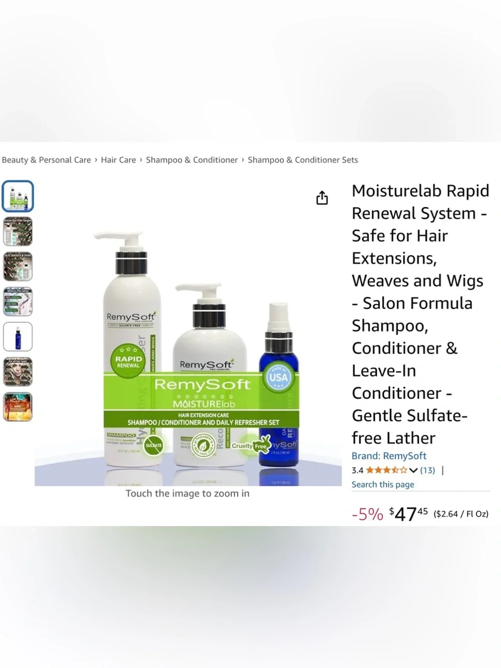 RemySoft MoistureLab 3-step system Shampoo conditioner hair serum